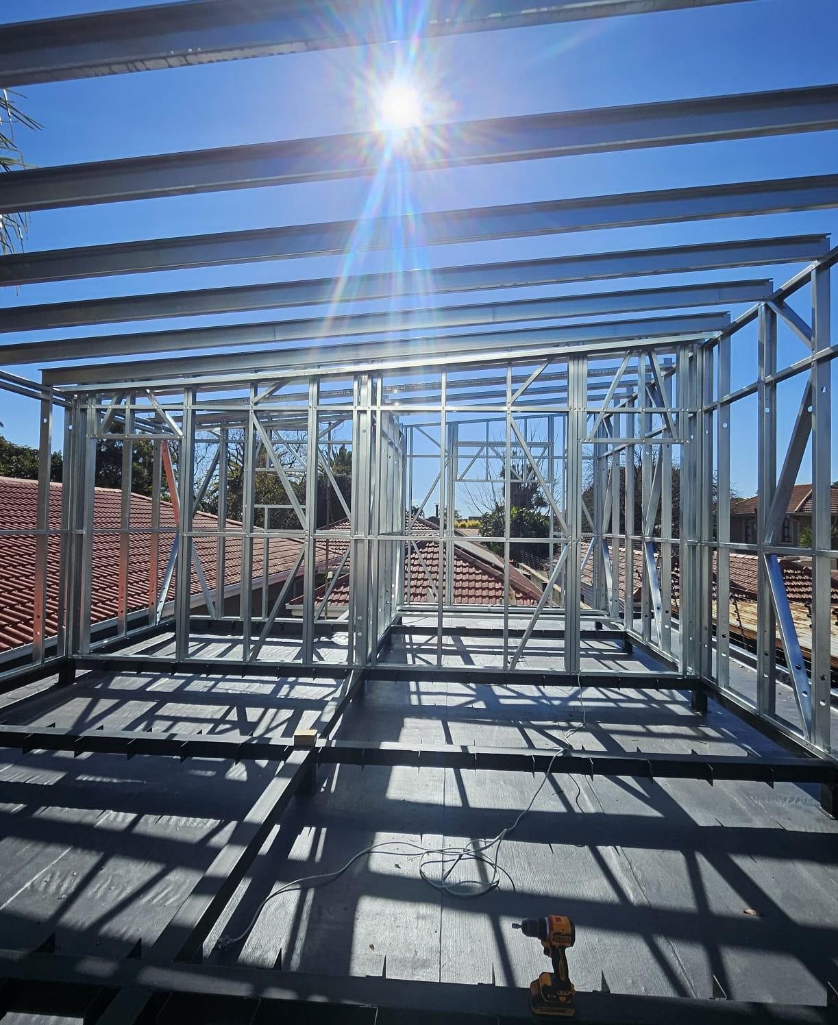 Bidwell pod steel frame under construction